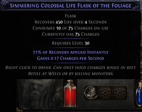 staunching poe|Divine Life Flask .